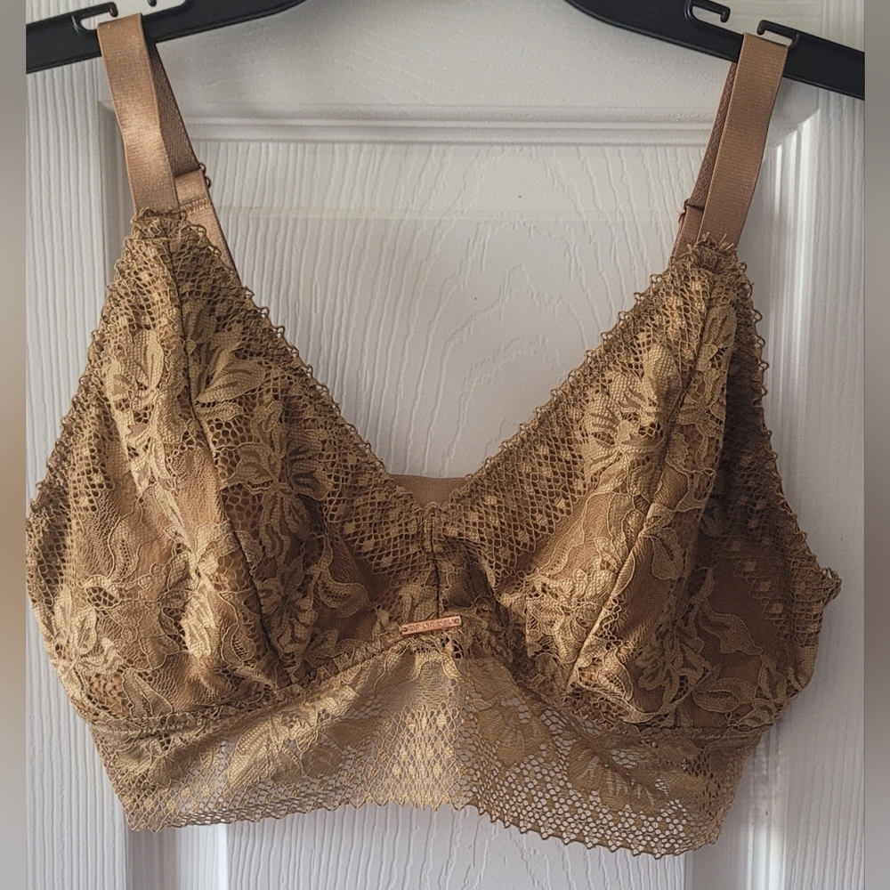 Danskin Lace Bralette in Gold